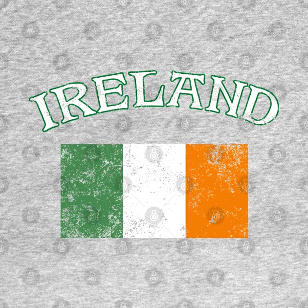 Ireland Flag Irish Pride Distressed Design by PsychoDynamics